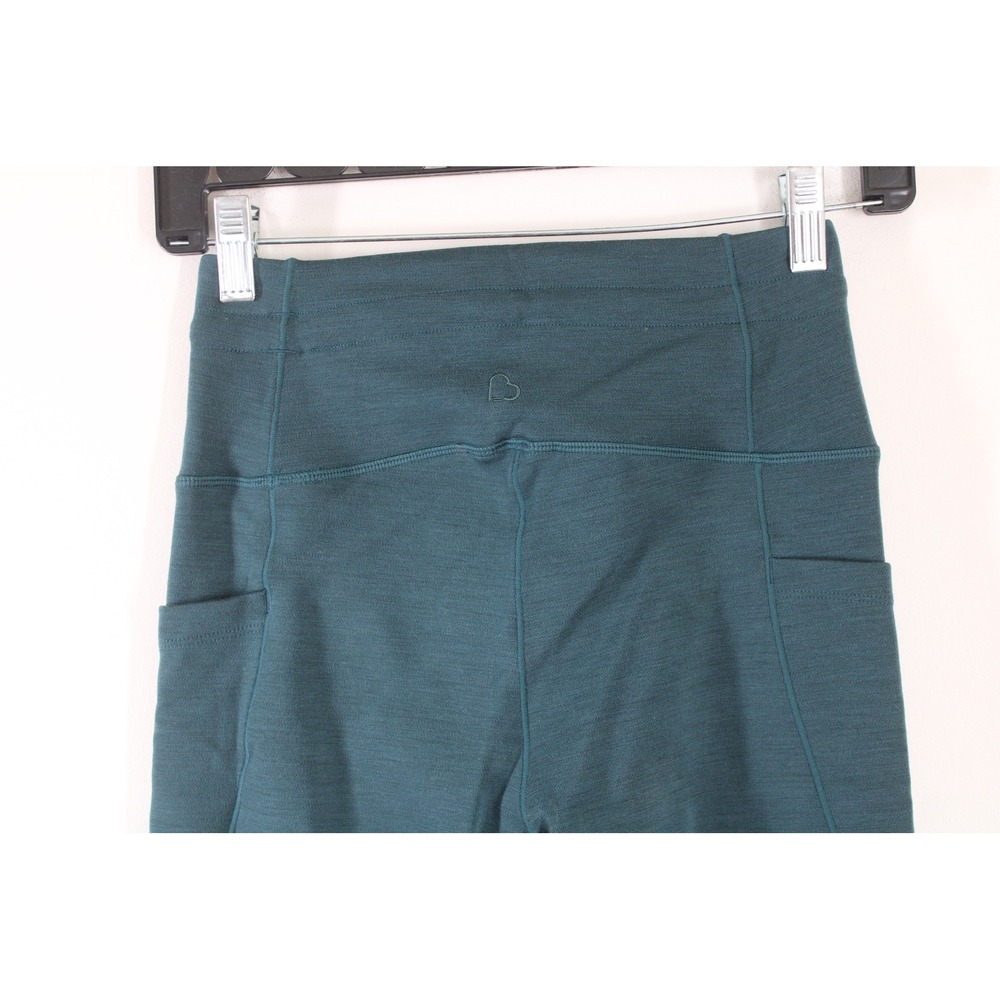 NWT Branwyn S Teal Merino Wool Athleisure Leggings High Waisted Pockets Joggers - Picture 5 of 8